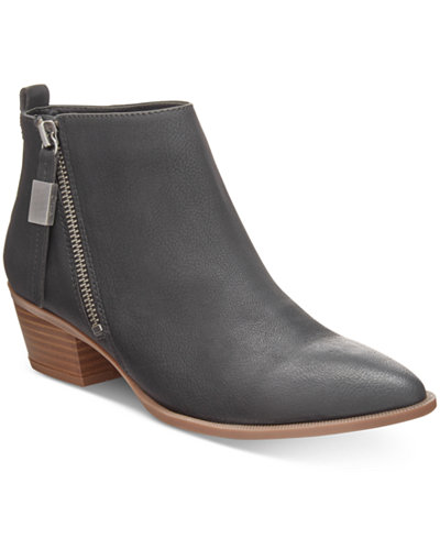 Circus by Sam Edelman Heidi Zipper Block-Heel Booties - Boots - Shoes - Macy's