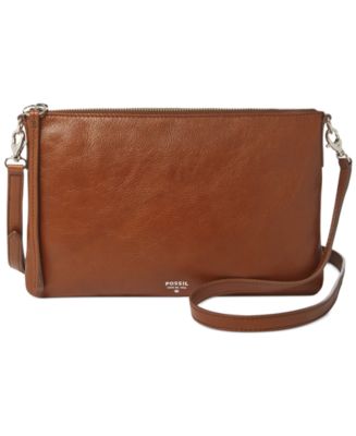 Fossil Sydney Leather Top Zip Crossbody - Handbags & Accessories - Macy&#39;s