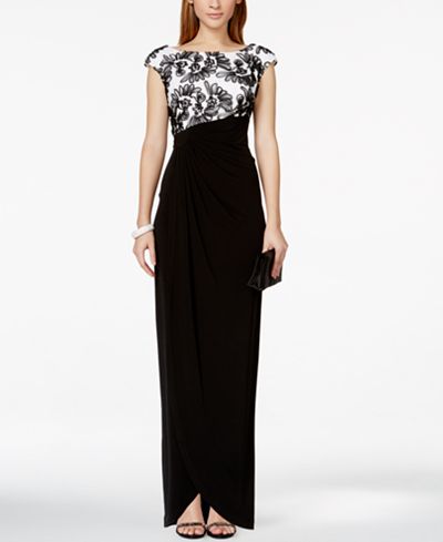 petite connected faux wrap dresses gown soutache macys macy mother bride www1 embroidered gowns
