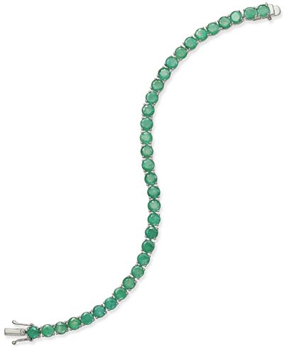 tennis emerald bracelet main sterling ct silver bracelets