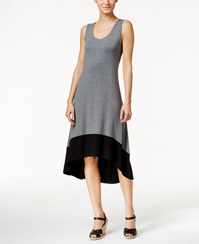 Style & Co. Colorblocked High-Low Dress, Only at Macy&#39;s - Dresses - Women - Macy&#39;s