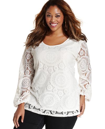 plus lace sleeve trendy ing tops macy