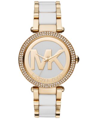 Michael Kors Women\u0026#39;s Parker Two-Tone Stainless Steel Bracelet Watch 39mm MK6313