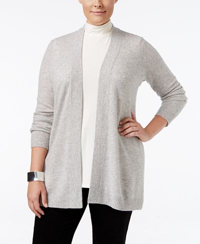 Charter Club Plus Size Cashmere Duster Cardigan, Only at Macy&#39;s - Sweaters - Plus Sizes - Macy&#39;s