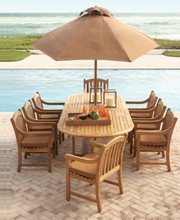 Bristol Teak Outdoor Dining Collection - Furniture - Macy&#39;s