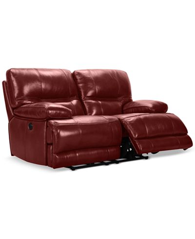 Randi Leather Power Reclining Loveseat - Furniture - Macy&#39;s