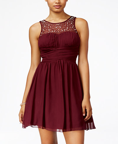 Speechless Juniors&#39; Embellished Fit & Flare Dress A Macy&#39;s Exclusive - Juniors Dresses - Macy&#39;s