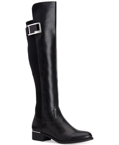 wide calf over the knee leather boots