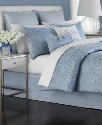 Martha Stewart Collection Periwinkle Dream 6 Piece Queen Comforter Set - Bed in a Bag - Bed ...