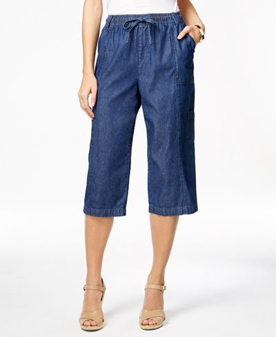 Macy's denim capris hotsell