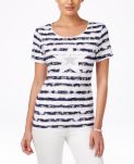 Karen Scott Striped Star-Graphic Top, Only at Macy's