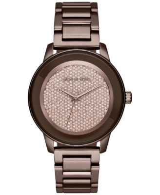 Michael Kors Women\u0026#39;s Kinley Sable Ion-Plated Stainless Steel Bracelet Watch 43mm MK6245