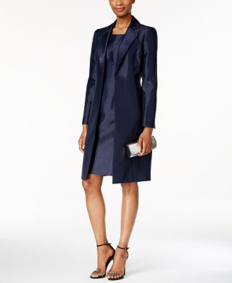 Kasper Beaded Coat & Sheath Dress Suit - Wear to Work - Women - Macy&#39;s