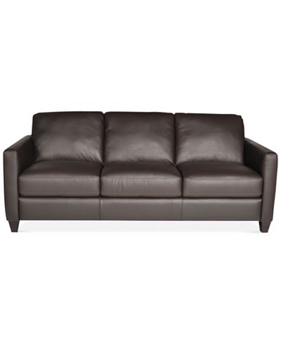 Emilia Leather Sofa, Only at Macy&#39;s - Furniture - Macy&#39;s