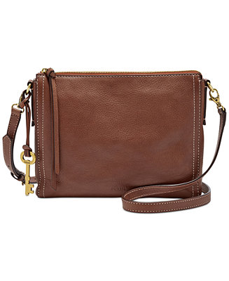 Fossil Emma East West Leather Crossbody - Handbags & Accessories - Macy&#39;s