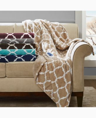 Beautyrest Oversized Ogee Heated Throw - Blankets & Throws - Bed & Bath - Macy&#39;s