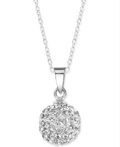 ball silver necklace sterling pendant crystal pave unwritten
