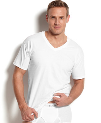 Hanes Platinum Men's Underwear, V-Neck T-Shirt 5 Pack - Underwear ...