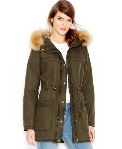 Levi's® Faux-Fur-Trim Hooded Parka Jacket - Coats - Women - Macy's