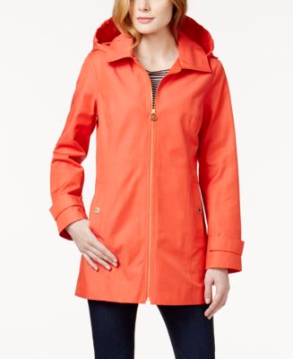 MICHAEL Michael Kors Hooded Raincoat - Coats - Women - Macy's
