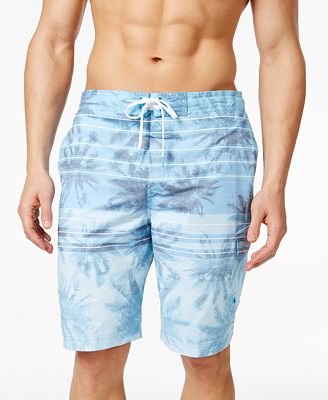 Speedo Men's Palm Striped Swim Trunks - Swimwear - Men - Macy's