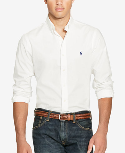 Polo Ralph Lauren Slim-Fit Men's Long Sleeve Poplin Shirt - Casual ...