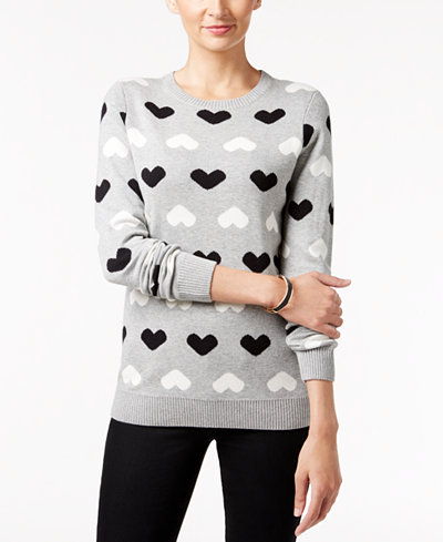 Charter Club Heart Sweater, Only at Macy's - Sweaters - Women - Macy's