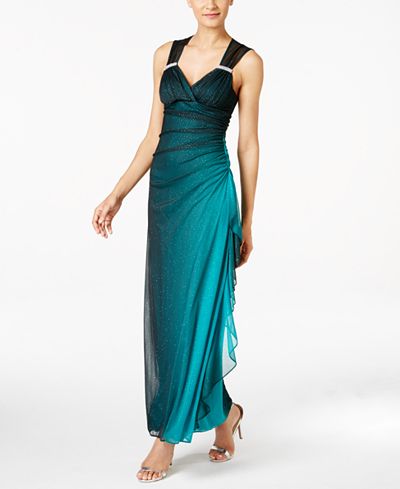 betsy and adam glitter print gown