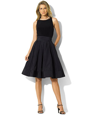Lauren Ralph Lauren Petite Pleated Cocktail Dress - Dresses - Women - Macy&#39;s