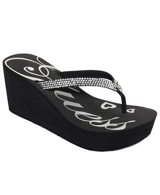 GUESS Women's Seespray Platform Wedge Flip Flops - Sandals - Shoes - Macy's