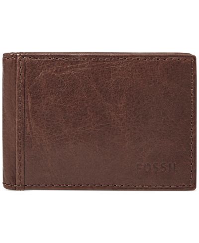 Fossil Ingram Money Clip Bifold Leather Wallet - Accessories & Wallets - Men - Macy&#39;s