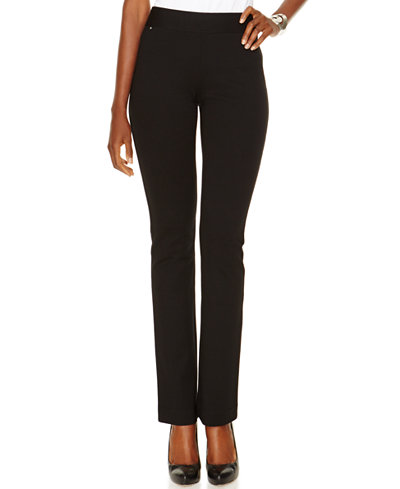 INC International Concepts Curvy Pull-On Straight-Leg Pants, Only at ...