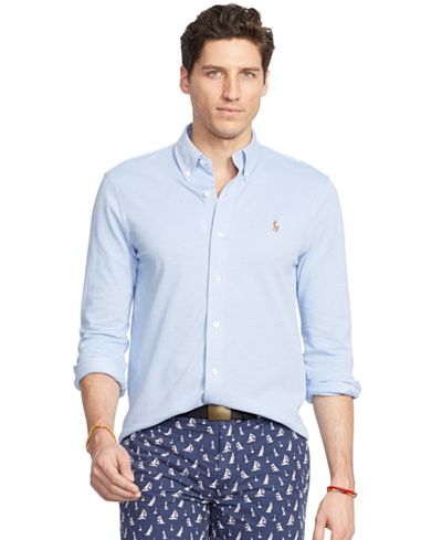 Polo Ralph Lauren Men's Knit Oxford Shirt - Casual Button-Down Shirts ...