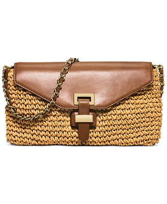 MICHAEL Michael Kors Straw Naomi Large Clutch - Handbags & Accessories - Macy&#39;s
