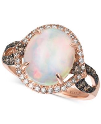 ring diamonds opal chocolate rose gold ct rings vian chocolatier 14k vanilla le jewelry main macy