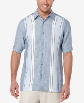 Cubavera Men's Linen Embroidered Stripe Short-Sleeve Shirt - Casual ...
