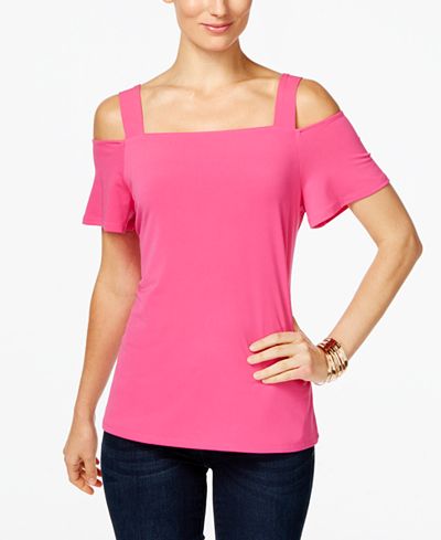 INC International Concepts Cold-Shoulder Top, Only at Macy's - Tops ...