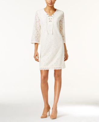 Style & Co. Lace Peasant Dress, Only at Macy&#39;s - Dresses - Women - Macy&#39;s