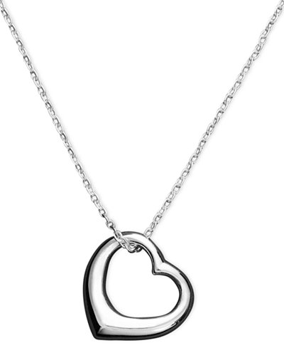 Unwritten Heart Necklace, Sterling Silver Open Heart - Necklaces ...