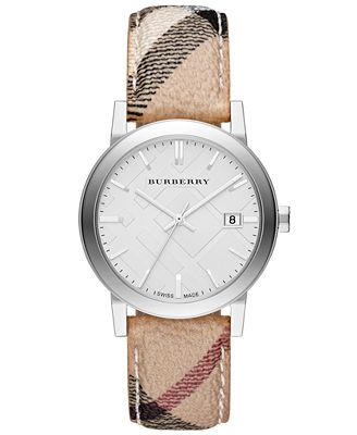 burberry strap haymarket check 38mm swiss fabric watches jewelry