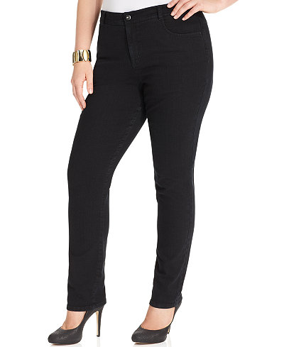 Style & Co. Plus Size Tummy-Control Slim-Leg Jeans, Only at Macy's ...