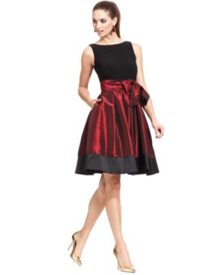 SL Fashions Sleeveless Pleated Side Bow Dress - Dresses - Women - Macy&#39;s