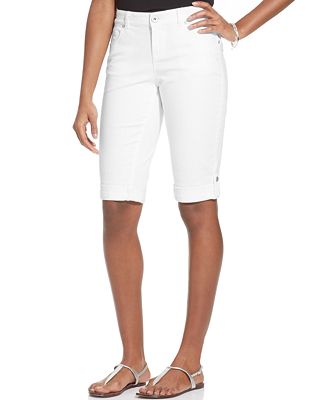 Style & Co. Curvy-Fit Denim Bermuda Shorts - Shorts - Women - Macy's