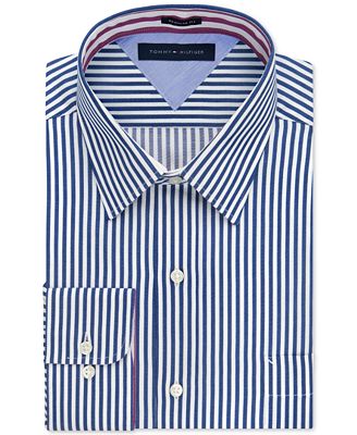 Tommy Hilfiger Easy Care Bold Blue Stripe Dress Shirt - Dress Shirts ...