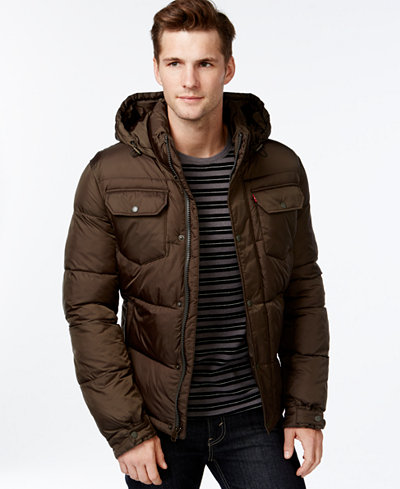 Levi's Hooded Puffer Jacket - Coats & Jackets - Men - Macy's
