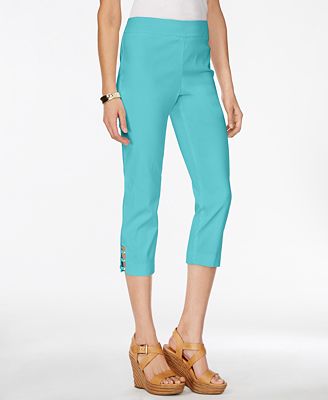 JM Collection Petite Pull-On Capri Pants, Only at Macy's - Pants & Capris - Women - Macy's