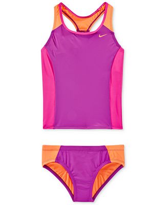 Nike Girls' 2-Piece Colorsurge Racerback Tankini Swimsuit - Swimwear ...