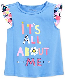 First Impressions Baby Girls' It's All About Me Flutter-Sleeve T-Shirt, Only at Macy's