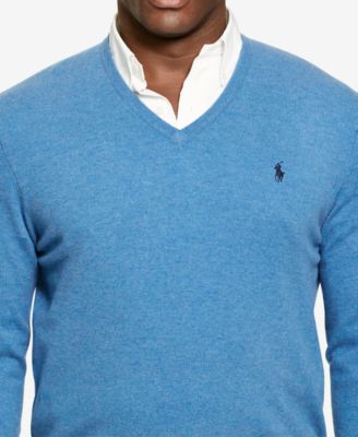 POLO RALPH LAUREN Polo Ralph Lauren Men's Big &amp; Tall Merino Wool V-Neck Sweater
