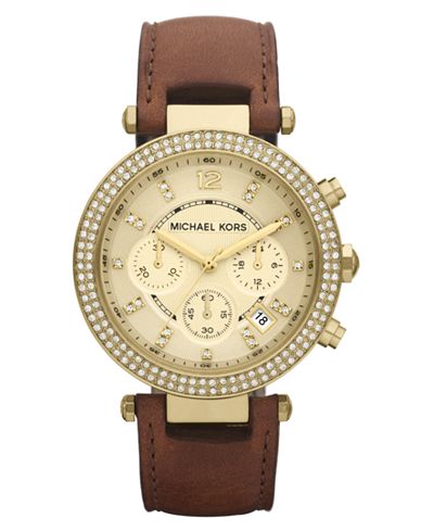 Michael Kors Women's Chronograph Parker Chocolate Brown ...